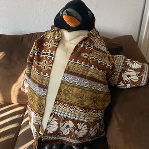 Brown white and tan men’s large Beulah button up